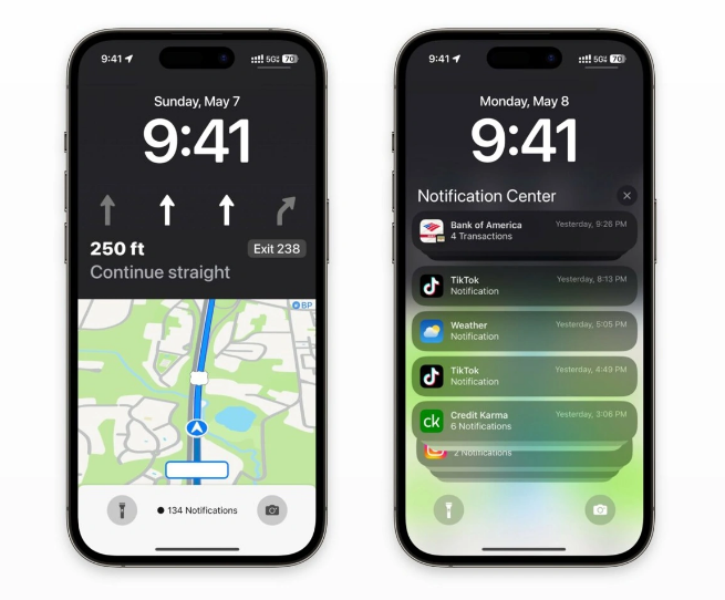 安达苹果维修服务分享iOS17锁屏地图导航半屏显示长什么样 